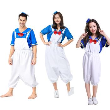 Adult Donald Duck Cosplay Costume adult cute Cartoon duck costume for kids One Piece sailor Outfit for Halloween Party Dress